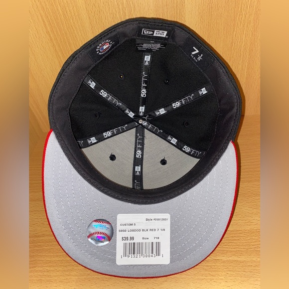 Los Angeles Dodgers Black & Red 59FIFTY Fitted Cap - Picture 8 of 9